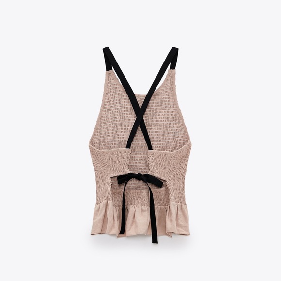 NEW ZARA ELASTICIZED RUSTIC TOP - Picture 2 of 8